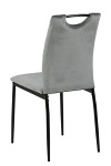Actona Dia szare krzesło welurowe do jadalni nowoczesne na czarnych nogach ( Rozmiar: uniwersalny )