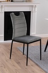 Actona Dia szare krzesło welurowe do jadalni nowoczesne na czarnych nogach ( Rozmiar: uniwersalny )