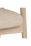 Krzesło Calvin Arm beżowe bouclé dębowe skandynawskie do jadalni ( Rozmiar: uniwersalny )