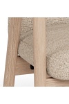 Krzesło Calvin Arm beżowe bouclé dębowe skandynawskie do jadalni ( Rozmiar: uniwersalny )