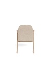 Krzesło Calvin Arm beżowe bouclé dębowe skandynawskie do jadalni ( Rozmiar: uniwersalny )