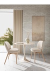 Actona Joy krzesło tapicerowane skandynawskie do jadalni beż dąb ( Rozmiar: uniwersalny )