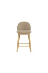 Hoker Sophia beżowy tapicerowany 65 cm do kuchni na dębowych nogach ( Rozmiar: uniwersalny )