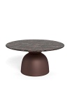 Stolik kawowy Ferrol okrągły marmurowy brązowy 80 cm do salonu ( Rozmiar: uniwersalny )