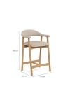 Hoker Addi skandynawski z podłokietnikami piaskowy dąb do kuchni ( Rozmiar: uniwersalny )