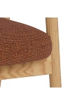 Krzesło Calvin tapicerowane do jadalni z podłokietnikami dąb terakota ( Rozmiar: uniwersalny )
