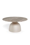 Stolik kawowy Ferrol marmurowy okrągły 80 cm szary nowoczesny do salonu ( Rozmiar: uniwersalny )