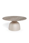 Stolik kawowy Ferrol marmurowy okrągły 80 cm szary nowoczesny do salonu ( Rozmiar: uniwersalny )