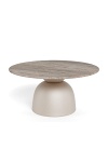 Stolik kawowy Ferrol marmurowy okrągły 80 cm szary nowoczesny do salonu ( Rozmiar: uniwersalny )