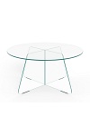 Stolik kawowy Samos 80 cm szklany okrągły nowoczesny do salonu ( Rozmiar: uniwersalny )