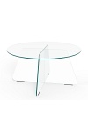 Stolik kawowy Samos 80 cm szklany okrągły nowoczesny do salonu ( Rozmiar: uniwersalny )