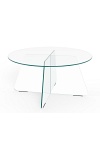 Stolik kawowy Samos 80 cm szklany okrągły nowoczesny do salonu ( Rozmiar: uniwersalny )