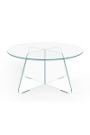 Stolik kawowy Samos 80 cm szklany okrągły nowoczesny do salonu ( Rozmiar: uniwersalny )