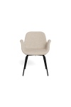 Krzesło Beth beżowe tapicerowane z podłokietnikami do jadalni salonu ( Rozmiar: uniwersalny )