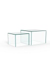 Actona Dice zestaw 2 stolików kawowych szklanych kwadratowych nowoczesny ( Rozmiar: uniwersalny )
