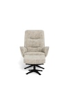 Fotel kubełkowy Suton rozkładany z podnóżkiem beżowy aksamit do salonu ( Rozmiar: uniwersalny )