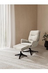 Fotel kubełkowy Suton rozkładany z podnóżkiem beżowy aksamit do salonu ( Rozmiar: uniwersalny )
