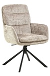 Krzesło obrotowe Edgar beżowe welurowe do jadalni z podłokietnikami ( Rozmiar: uniwersalny )