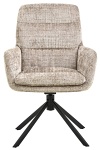 Krzesło obrotowe Edgar beżowe welurowe do jadalni z podłokietnikami ( Rozmiar: uniwersalny )