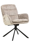 Krzesło obrotowe Edgar beżowe welurowe do jadalni z podłokietnikami ( Rozmiar: uniwersalny )