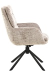 Krzesło obrotowe Edgar beżowe welurowe do jadalni z podłokietnikami ( Rozmiar: uniwersalny )