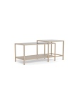 Seaford zestaw 2 stolików kawowych kwadratowych loft beżowy do salonu ( Rozmiar: uniwersalny )