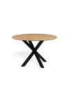 Stół okrągły Heaven 119 cm do jadalni nowoczesny dąb dziki/czarny ( Rozmiar: uniwersalny )