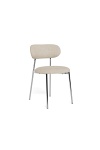 Krzesło Lyric beżowe tapicerowane do jadalni na chromowanych nogach ( Rozmiar: uniwersalny )