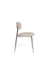 Krzesło Lyric beżowe tapicerowane do jadalni na chromowanych nogach ( Rozmiar: uniwersalny )