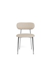 Krzesło Lyric beżowe tapicerowane do jadalni na chromowanych nogach ( Rozmiar: uniwersalny )