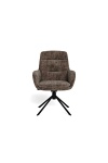 Actona Edgar krzesło obrotowe do jadalni tapicerowane brązowe loft ( Rozmiar: uniwersalny )