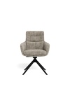 Actona Roger szare krzesło obrotowe tapicerowane do jadalni z podłokietnikami ( Rozmiar: uniwersalny )