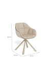 Actona Lenny beżowe krzesło obrotowe tapicerowane do jadalni i salonu ( Rozmiar: uniwersalny )