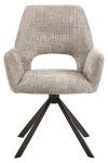 Krzesło Graham Actona szare tapicerowane obrotowe do jadalni z podłokietnikami ( Rozmiar: uniwersalny )