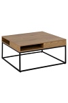 Stolik kawowy Willford kwadratowy loft dąb i czarny do salonu ( Rozmiar: uniwersalny )