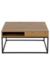 Stolik kawowy Willford kwadratowy loft dąb i czarny do salonu ( Rozmiar: uniwersalny )