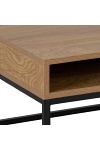 Stolik kawowy Willford kwadratowy loft dąb i czarny do salonu ( Rozmiar: uniwersalny )