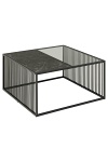 Stolik kawowy Strington 80x80 czarny szklany loftowy do salonu ( Rozmiar: uniwersalny )