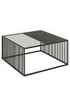 Stolik kawowy Strington 80x80 czarny szklany loftowy do salonu ( Rozmiar: uniwersalny )