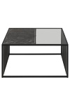 Stolik kawowy Strington 80x80 czarny szklany loftowy do salonu ( Rozmiar: uniwersalny )