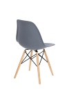 Krzesło do jadalni P016W PP inspirowane DSW szare ciemne nowoczesne tworzywo, drewniana podstawa ( Rozmiar: uniwersalny )