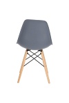 Krzesło do jadalni P016W PP inspirowane DSW szare ciemne nowoczesne tworzywo, drewniana podstawa ( Rozmiar: uniwersalny )