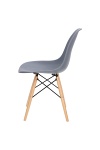 Krzesło do jadalni P016W PP inspirowane DSW szare ciemne nowoczesne tworzywo, drewniana podstawa ( Rozmiar: uniwersalny )