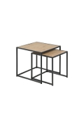 Zestaw stolików kawowych Actona Seaford MDF metal naturalny/czarny 2 szt.
