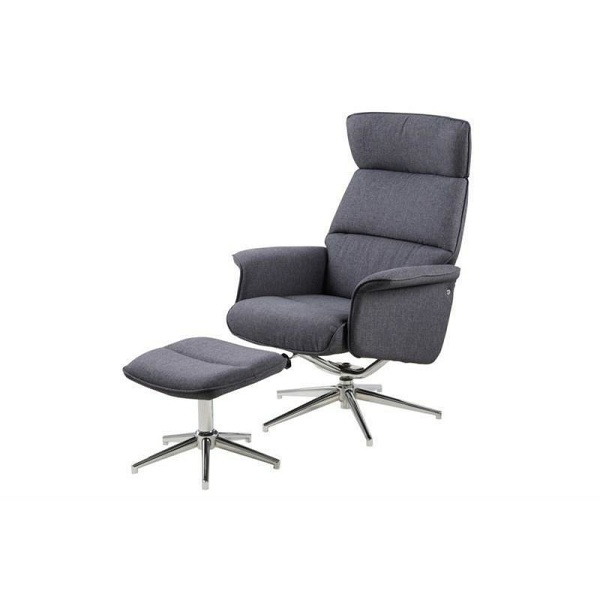 Fotel z podnóżkiem Alura ciemnoszary ( Rozmiar: uniwersalny )
