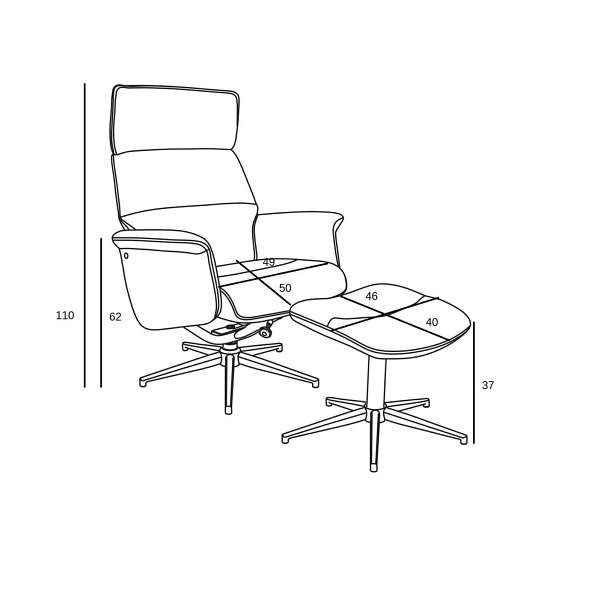 Fotel z podnóżkiem Alura ciemnoszary ( Rozmiar: uniwersalny )