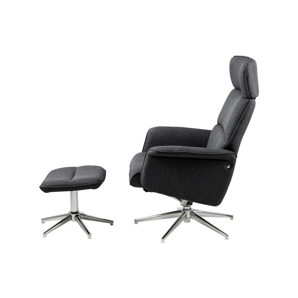 Fotel z podnóżkiem Alura ciemnoszary ( Rozmiar: uniwersalny )