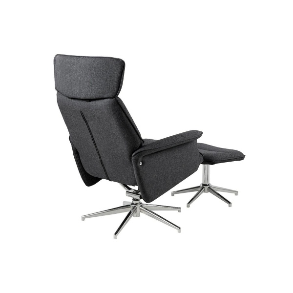 Fotel z podnóżkiem Alura ciemnoszary ( Rozmiar: uniwersalny )