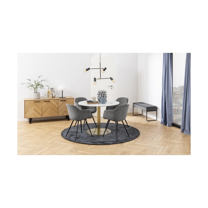 Stół okrągły Corby marmur/złoty 105cm - ACTONA