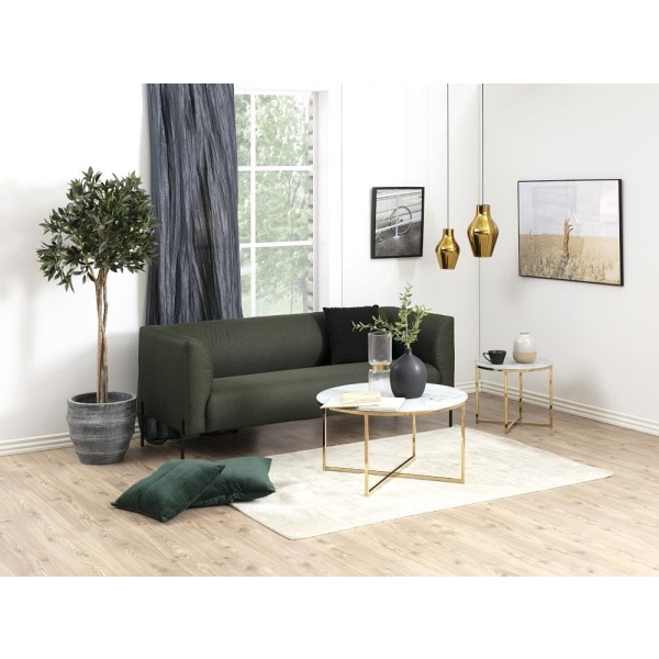 Stolik Alisma okrągły 50 Biały /złoty ( Rozmiar: uniwersalny )